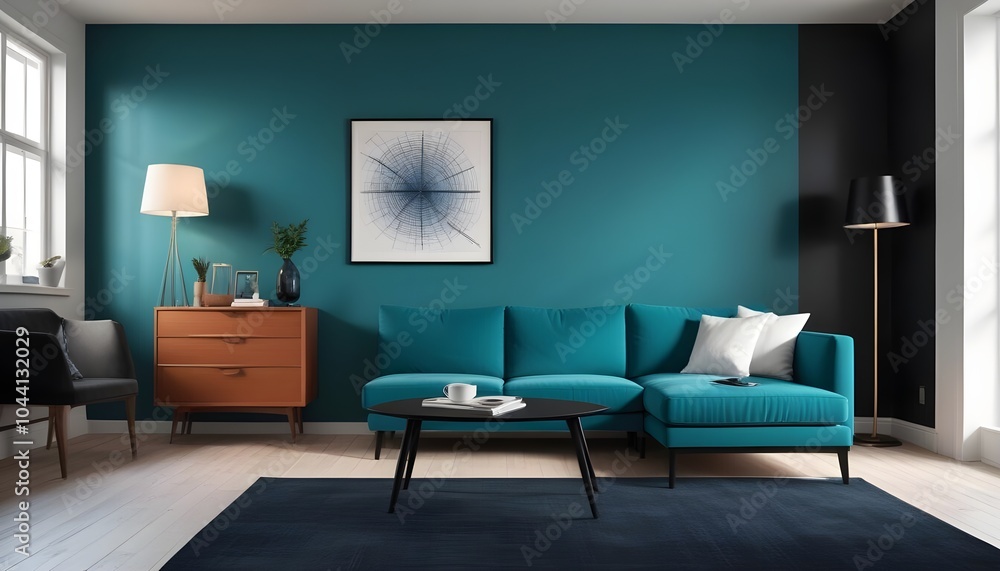 Illustration of the living room interior Illustration of the living room interior