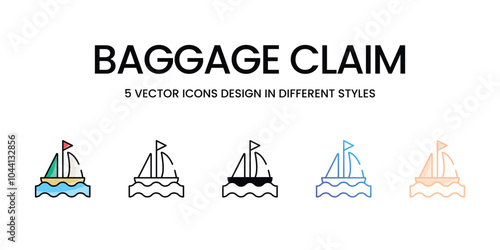 Baggage Claim vector icons set ready to use web and mobile apps