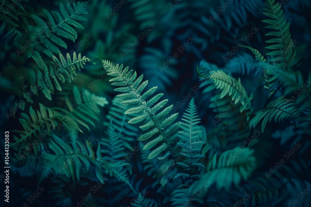 Fototapeta premium Fern background. Trees foliage close-up wallpaper. Beauty organic garden or forest. Plant and green leaves in nature woodland