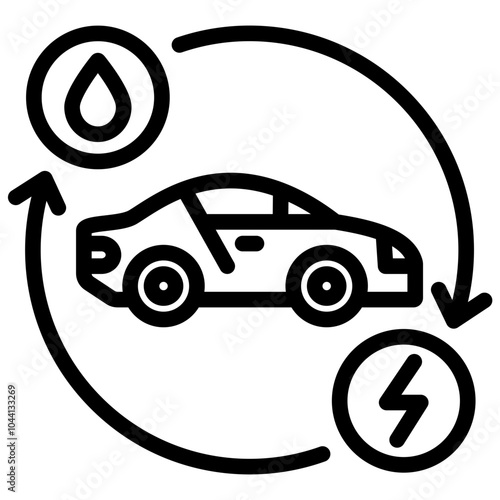 Hybrid Car Icon