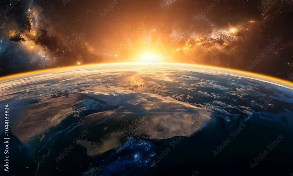 A Breathtaking Sunset Over The Earth From Space A Breathtaking Sunset Over The Earth From Space