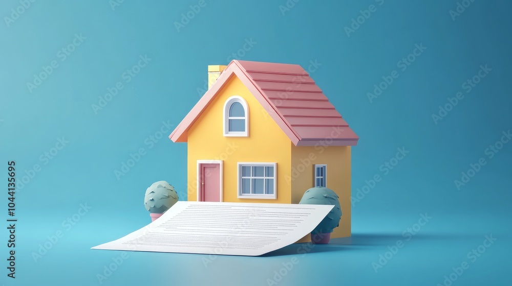 Real estate or rental contract documents for leasing a house.
