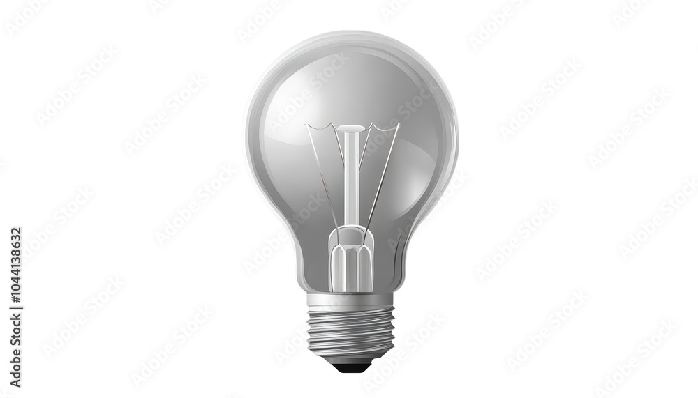 Clear light bulb isolated against a plain background showcasing simplicity and design Clear light bulb isolated against a plain background showcasing simplicity and design