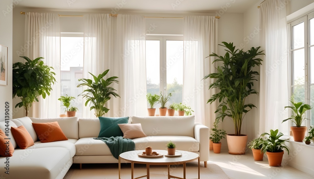 Illustration of the living room interior Illustration of the living room interior