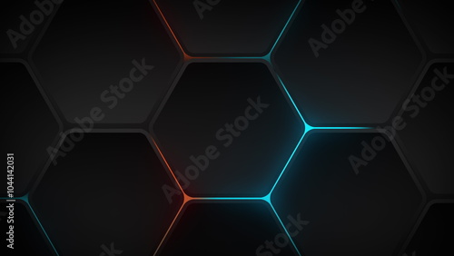 A mesmerizing hexagonal pattern with vibrant neon accents abstract background seamless loop