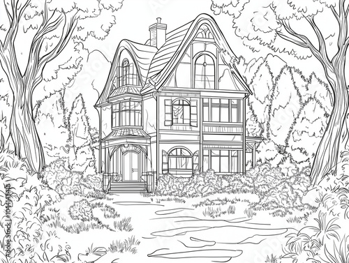 Dream Home: Simple House Coloring Page for Creative Kids