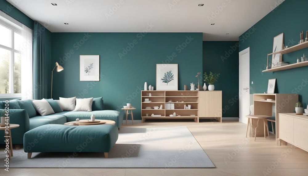 Illustration of the living room interior Illustration of the living room interior