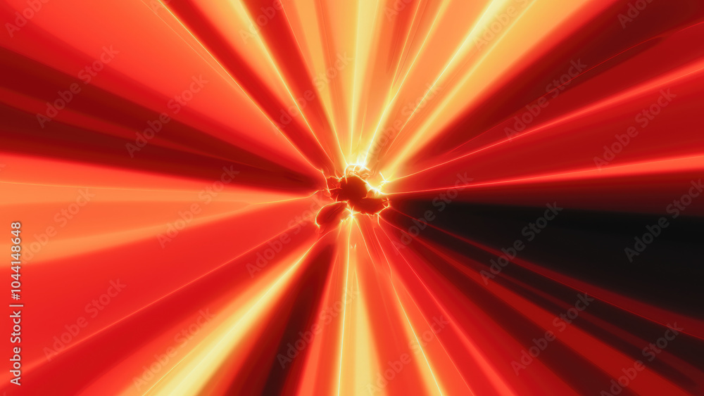 A dynamic burst of vibrant red and yellow light rays creating high-energy tunnel effect with speed and intensity energy motion A dynamic burst of vibrant red and yellow light rays creating high-energy tunnel effect with speed and intensity energy motion