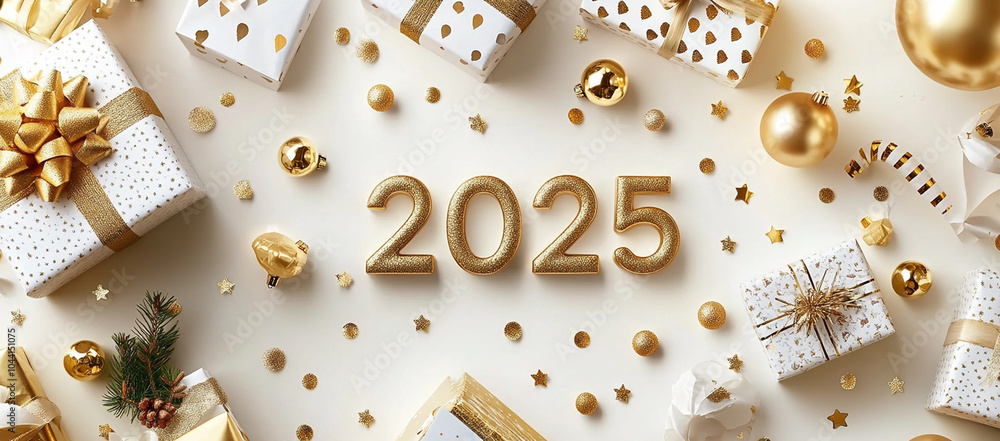 2025, New Year's greeting banner, 2025 year of luminous numbers, New Year's card 2025, New Year's greeting banner, 2025 year of luminous numbers, New Year's card