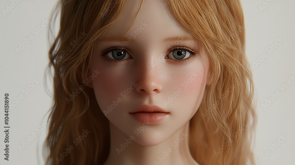 Fototapeta premium Serene Blonde Girl Portrait 