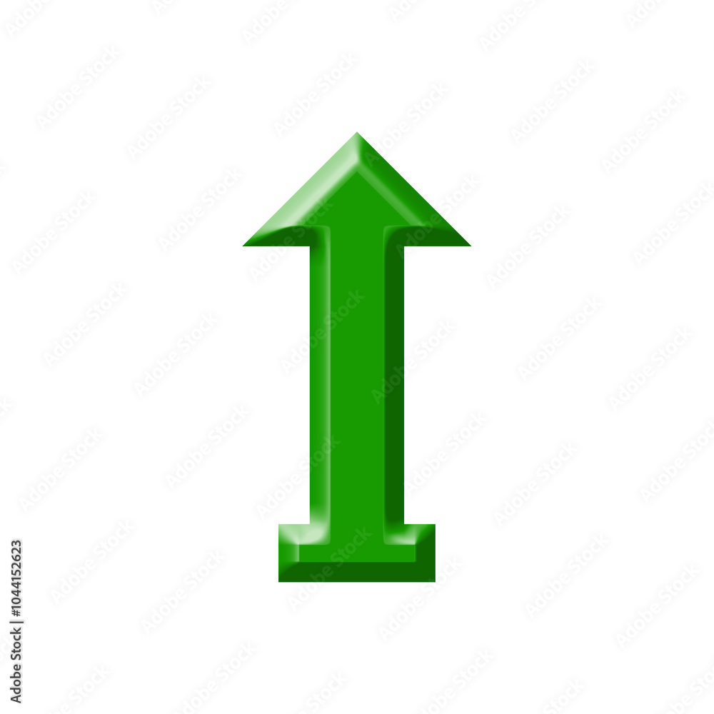 3d green arrow upside moving. isolated on white 3d green arrow upside moving. isolated on white