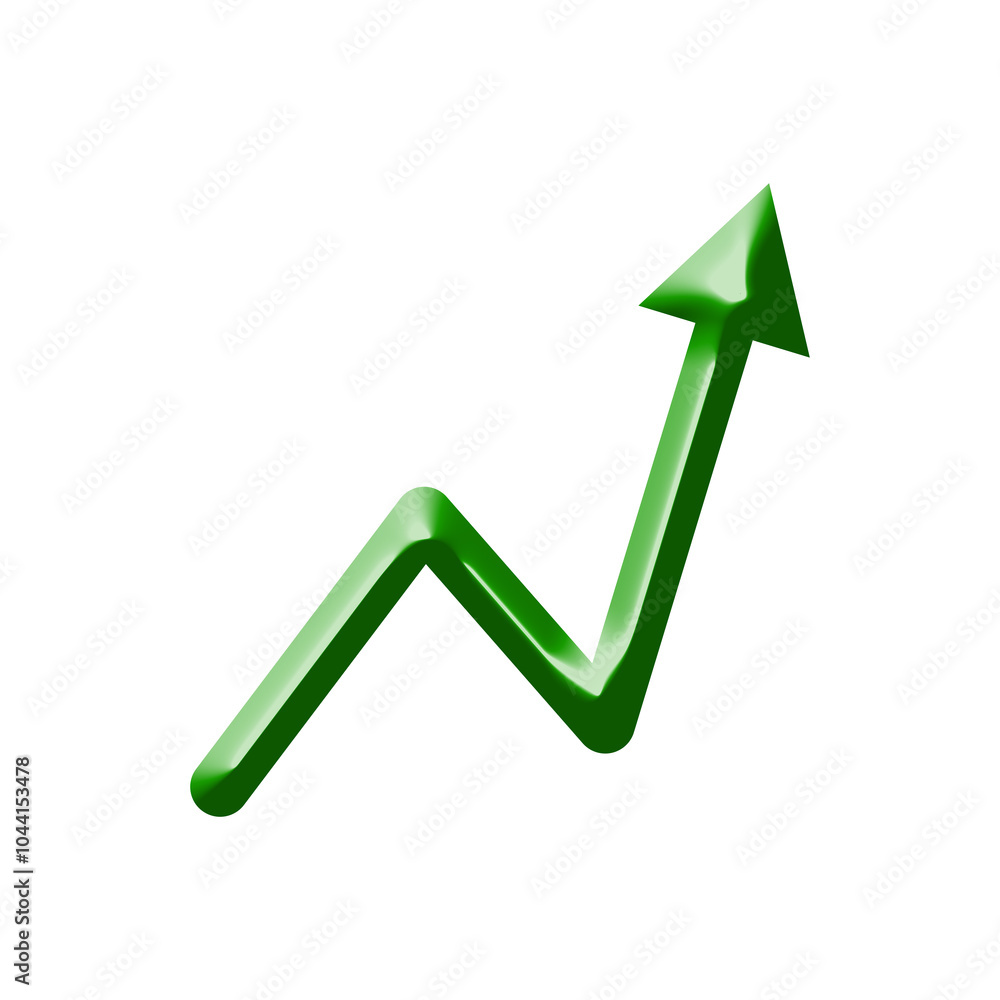 Green arrow moving up side direction. 3D arrow going up business growth concept illustration isolated Green arrow moving up side direction. 3D arrow going up business growth concept illustration isolated
