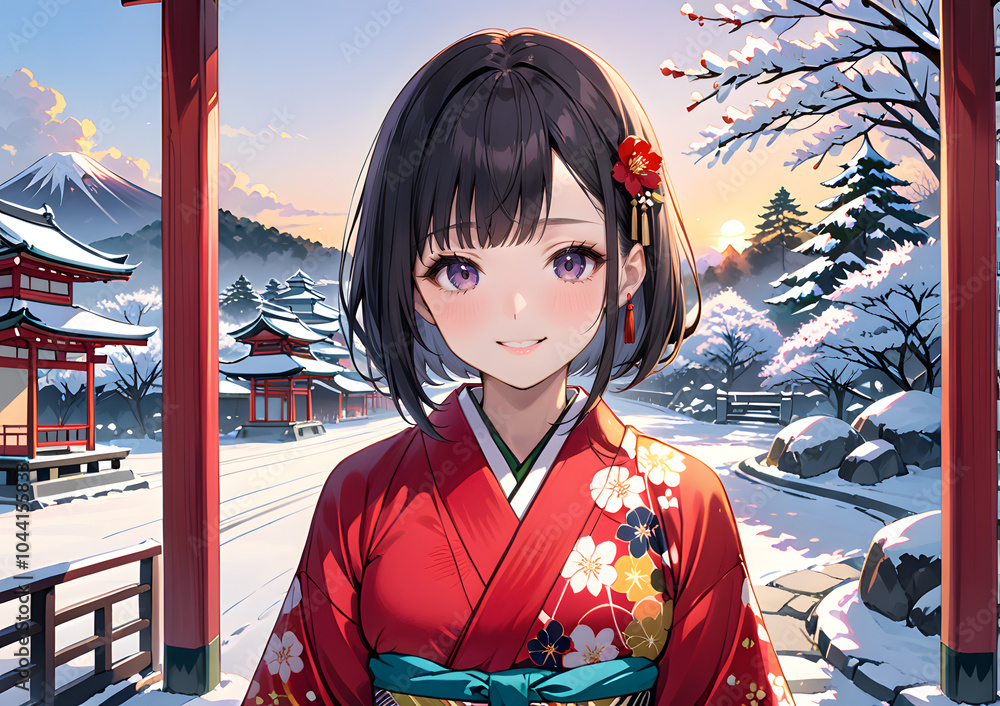 Animation of a girl in a kimono
Animation of a girl in a kimono