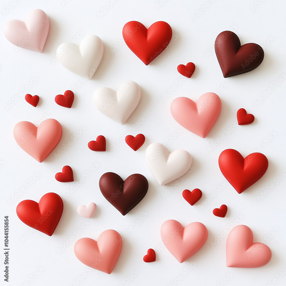 Set of hearts on white background Set of hearts on white background