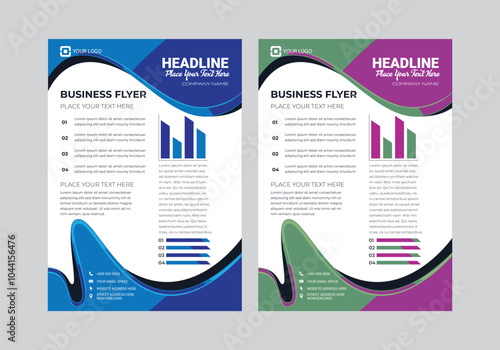Flyer template design for digital marketing