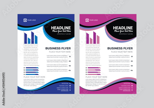 Flyer template design for digital marketing