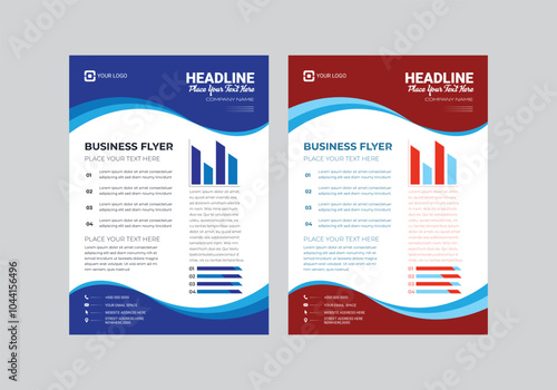 Flyer template design for digital marketing,