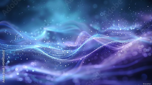 Vibrant Abstract Digital Art with Flowing Waves, Neon Lights, and Futuristic Fluid Design Elements