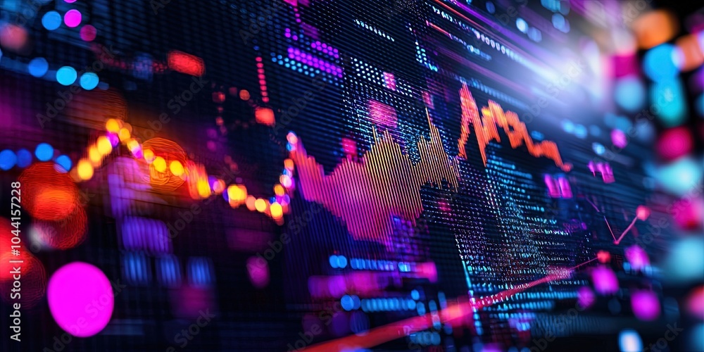 Fototapeta premium digital data real estate market, investing