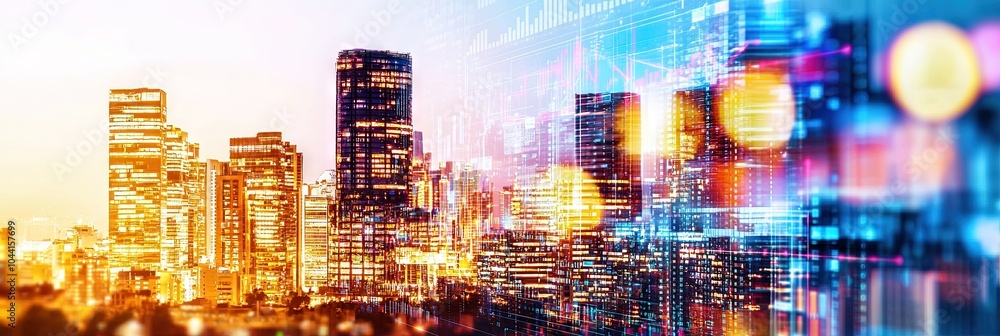 Obraz premium digital data real estate market, investing