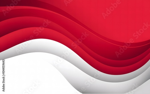 Abstract red and white wavy background.