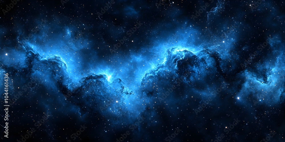 Fototapeta premium Starfield: A night sky view with glowing stars A panoramic shot of the night sky with thousands of twinkling stars.