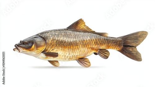 artwork presents a Bighead Carp highlighting its unique body shape and coloration set against a clean white backdrop that emphasizes its details.
