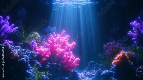 Wallpaper Mural Serene Underwater Paradise: Vibrant Coral Garden Teeming with Marine Life in Deep Sea - Ultra-Detailed Photo Capturing Tranquility and Beauty Torontodigital.ca