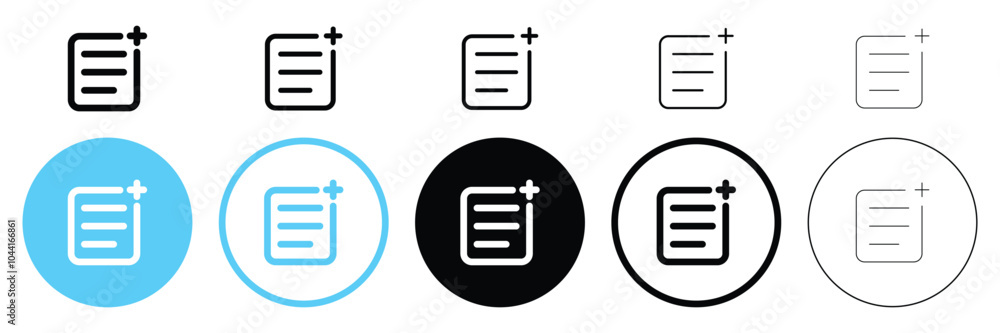 Set of add new file document icon collection. create new list symbol. Vector Illustration. Set of add new file document icon collection. create new list symbol. Vector Illustration.