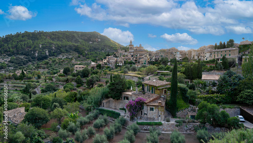 Panoramic view of Valdemossa in Mallorca, Spain