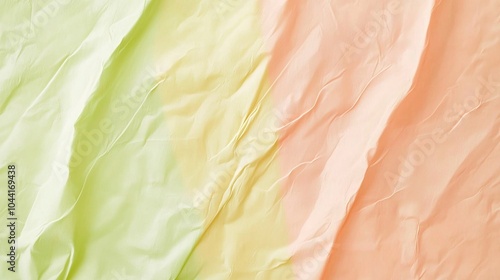 Wallpaper Mural Flowing pastel fabric background in green, yellow, and orange with a soft texture, ideal for fashion, beauty, or lifestyle designs Torontodigital.ca
