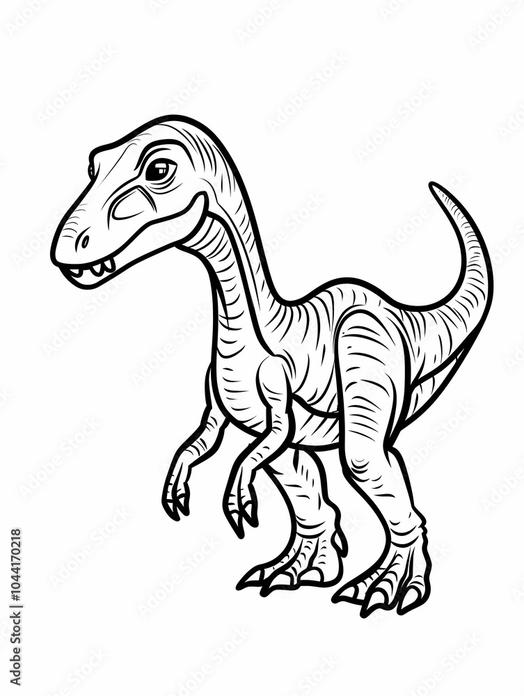 Fototapeta premium whimsical drawing of cartoon dinosaur,perfect for children's designs and educational materials