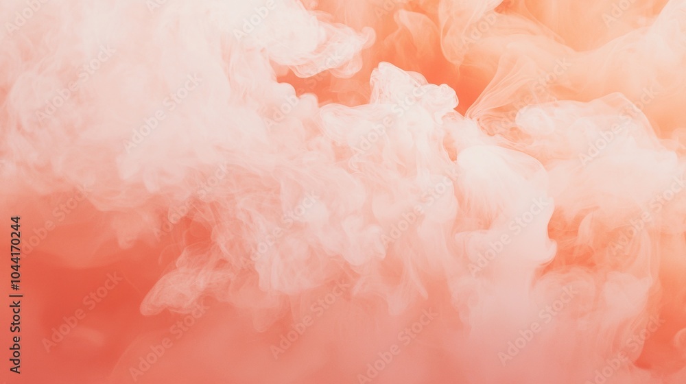 White ink gracefully dissolves in water, creating elegant shapes blending into a coral background, shifting from orange to red to pink in a mesmerizing display of fluid motion White ink gracefully dissolves in water, creating elegant shapes blending into a coral background, shifting from orange to red to pink in a mesmerizing display of fluid motion