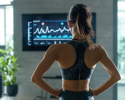 AI-enhanced personal health monitoring device tracking fitness stats in real-time photo