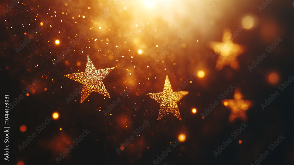 Dark background with golden stars. Dark background with golden stars.
