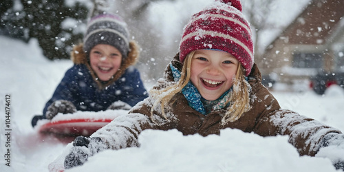 Children Playing in the Snow