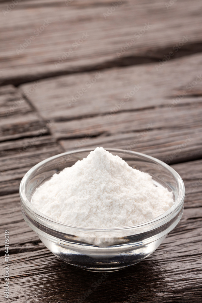 Baking soda - Crystalline solid compound in the bowl Baking soda - Crystalline solid compound in the bowl