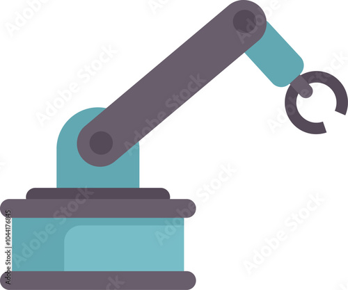 Industrial robotic arm lifting with gripper mechanic tool isolated on white background