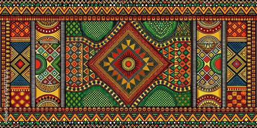 Decorative Border African Ornaments - Vibrant Cultural Patterns for Unique Designs