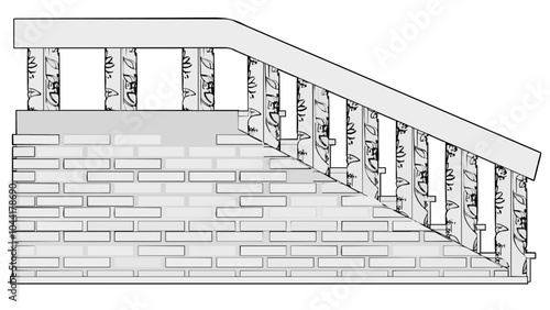 Staircase Balustrade Designs 2D vector
