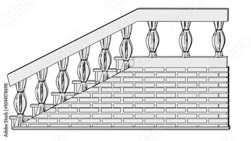 Staircase Balustrade Designs 2D vector
