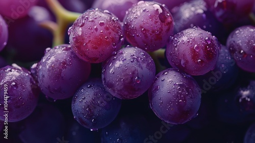 Wallpaper Mural Close-Up of Fresh Purple Grapes with Water Droplets Torontodigital.ca
