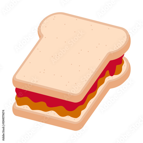 Peanut butter and jelly sandwich. PBJ peanut butter and jelly sandwich