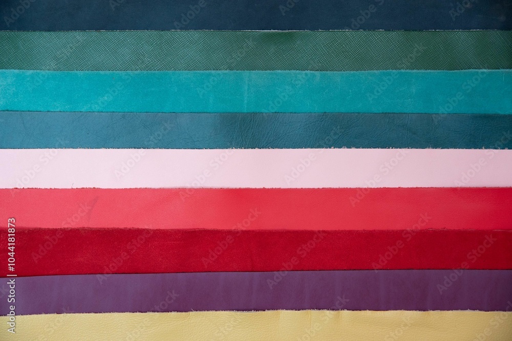 Colorful leather strips in parallel lines Colorful leather strips in parallel lines