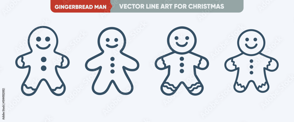 Minimal Thin Line Gingerbread Man Icon Set for Christmas and New Year - Simple Outline Web Icons
Minimal Thin Line Gingerbread Man Icon Set for Christmas and New Year - Simple Outline Web Icons