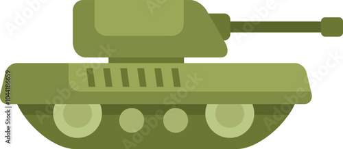 Illustration featuring a powerful heavy military tank with a cannon shooting a projectile, a potent symbol of warfare and defense