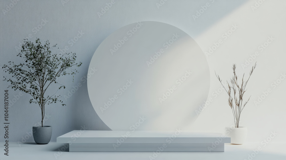 3D rendering of e-commerce product display background with white background 3D rendering of e-commerce product display background with white background