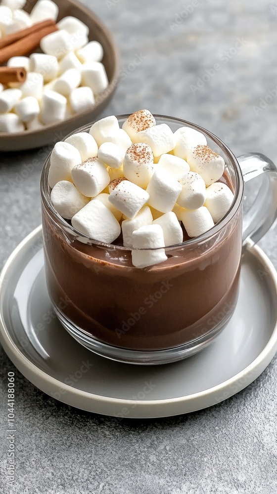 Savor a rich cup of hot chocolate topped with fluffy marshmallows and a sprinkle of cinnamon, nestled among seasonal treats Savor a rich cup of hot chocolate topped with fluffy marshmallows and a sprinkle of cinnamon, nestled among seasonal treats