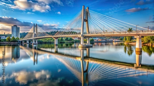 Scenic view of Tilikum Crossing Bridge in Portland photo