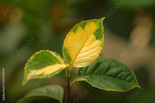 A close up of a leaf on a plant